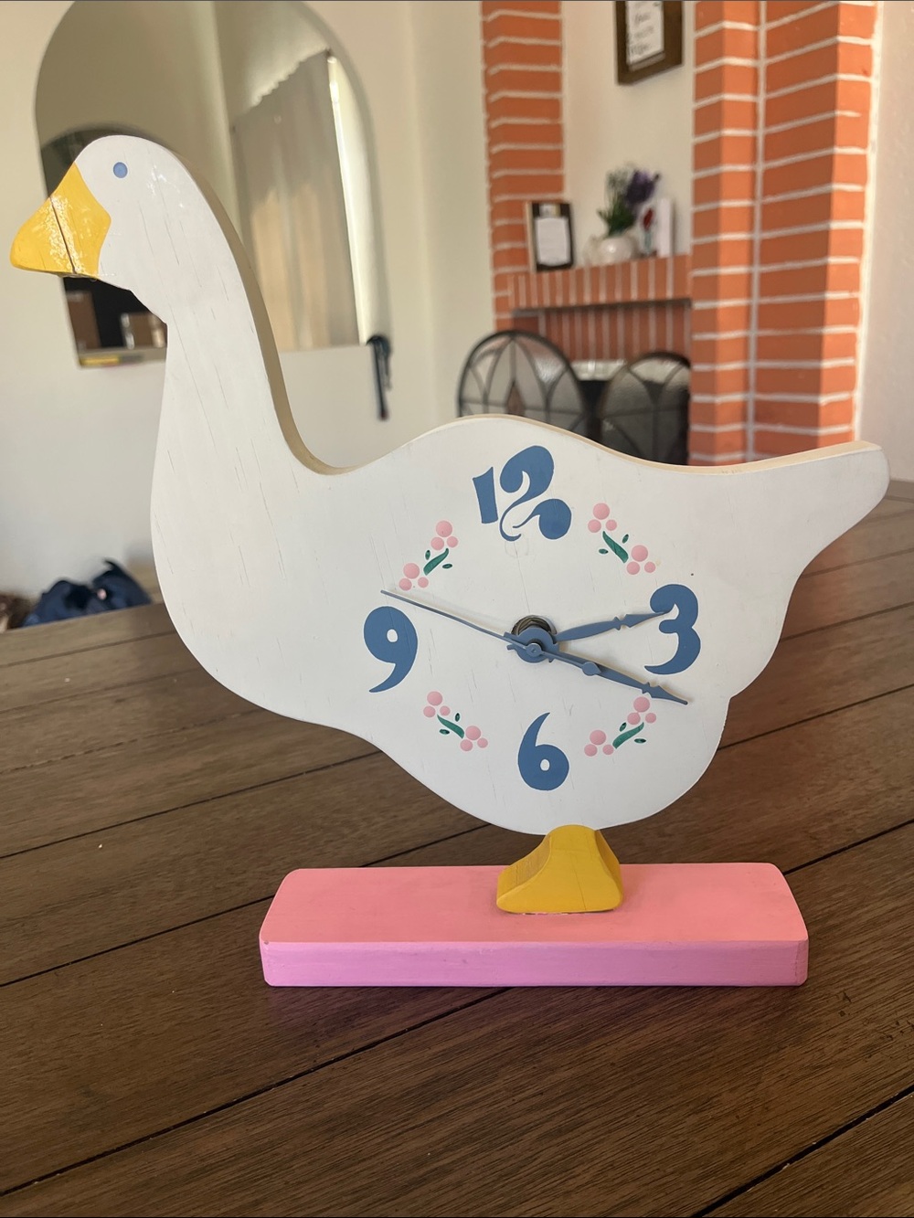 Vintage 1987 Merry Clocks Goose Duck Wooden Quartz Clock M.A. Bagzynski